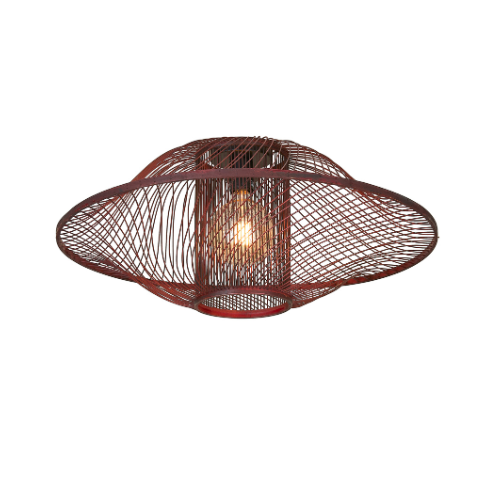 Good&Mojo Plafondlamp Maui bamboe/kap ø70xh.30cm burgundy, L