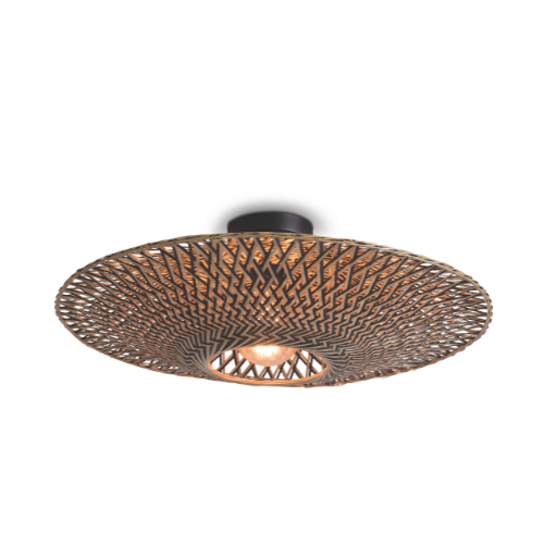 Good&Mojo Plafonniere Bali bamboe dia.60x15cm zwart/naturel, M