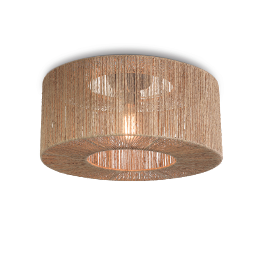 Good&Mojo Plafonniere Iguazu jute rond/recht dia.50x22cm naturel, S
