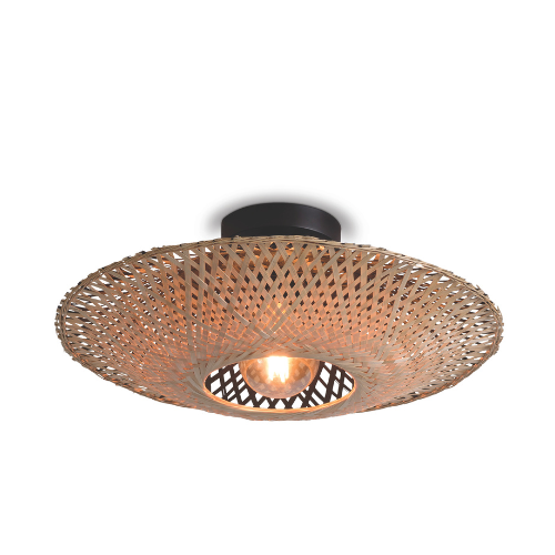 Good&Mojo Plafonniere Kalimantan dia.60x15cm zwart/naturel, M