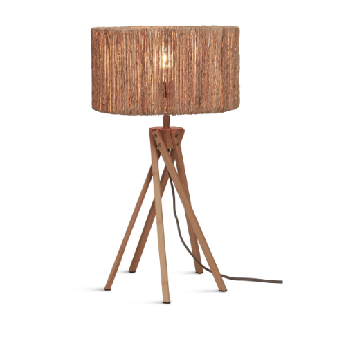 Good&Mojo Tafellamp Iguazu 5-poot bamboe nat. h.45cm/kap 30x16cm jute. nat.