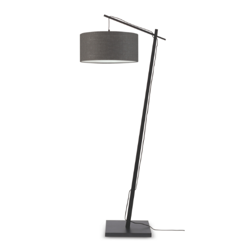 Good&Mojo Vloerlamp Andes bamboe h.176cm/kap 47x23cm eco linnen, donkergrijs