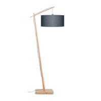 Good&Mojo Vloerlamp Andes bamboe h.176cm/kap 47x23cm eco linnen, donkergrijs