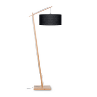 Good&Mojo Vloerlamp Andes bamboe h.176cm/kap 47x23cm eco linnen, zwart