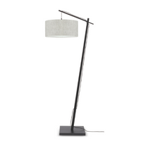 Good&Mojo Vloerlamp Andes bamboe zw. h.176cm/kap 47x23cm ecolin. l.linnen