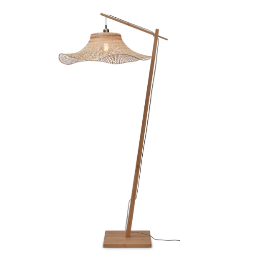 Good&Mojo Vloerlamp Ibiza L bamboe wavy nat. h.176cm/kap 65x20cm. nat.
