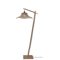 Good&Mojo Vloerlamp Ibiza S bamboe wavy nat. h.150cm/kap 50x15cm. zw/nat.