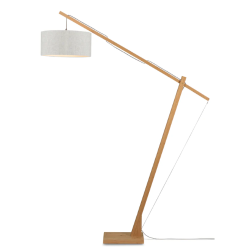 Good&Mojo Vloerlamp Montblanc bamboe h.207/kap 47x23cm eco linnen, licht