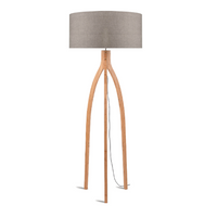 Good&Mojo Vloerlamp bamboe Annapurna 6030, linnen donker