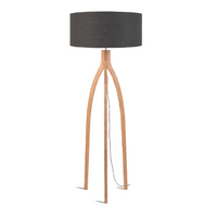 Good&Mojo Vloerlamp bamboe Annapurna 6030, linnen donkergrijs
