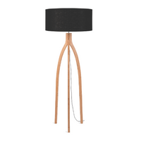 Good&Mojo Vloerlamp bamboe Annapurna 6030, linnen zwart