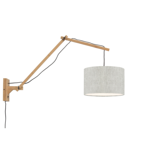 Good&Mojo Wandlamp Andes bamboe nat./kap 33x20cm ecolin. licht, L