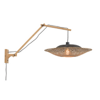 Good&Mojo Wandlamp Kalimantan nat./kap dia.60x15cm zw./nat. L