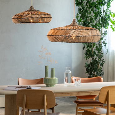 Good&Mojo hanglamp Abaca Rinjani - 50x24 - naturel - S sfeerfoto