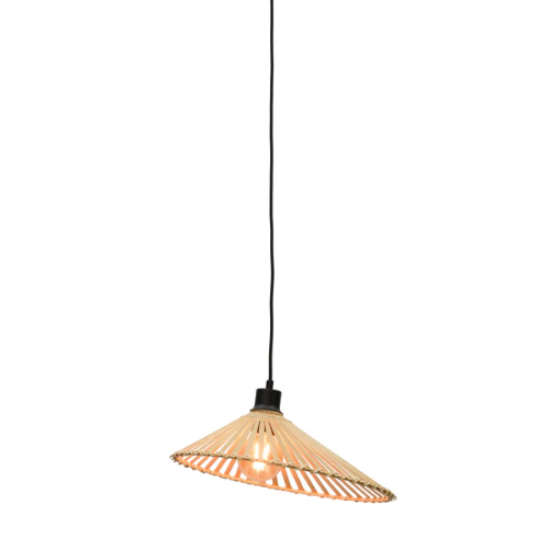 Good&amp;Mojo Hängelampe Bromo Bambus asymm. Dm.40x11cm natur, S