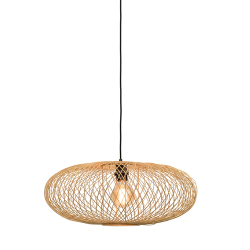 Hanglamp Cango bamboe ellips dia.60x25cm naturel