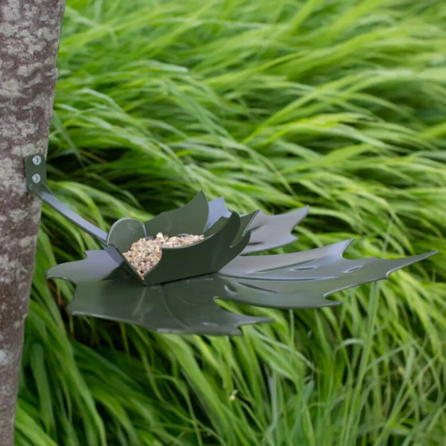 Heeej Leaf Me vogevoederschaal groen wandmontage