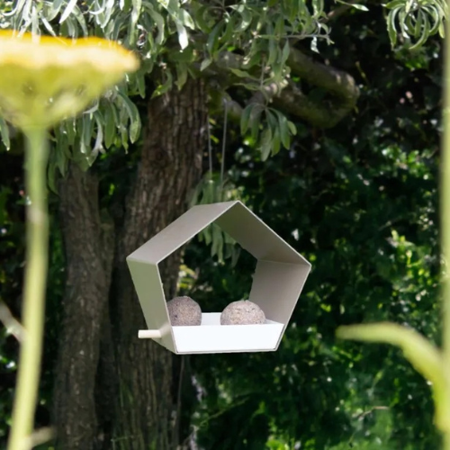 Heeej! Hangend vogelvoederhuisje Small Diamond zand