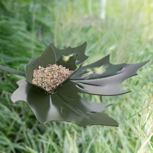 Heeej Leaf Me vogevoederschaal groen wandmontage met zaden