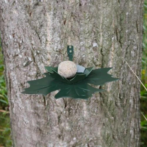 Heeej Leaf Me vogevoederschaal groen wandmontage met vetbol