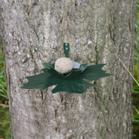 Heeej Leaf Me vogevoederschaal groen wandmontage met vetbol