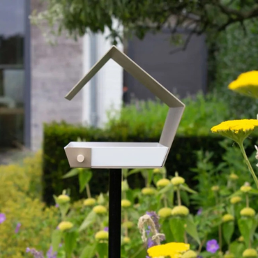 Heeej! voederhuis op paal Open Diamond zand zijkant