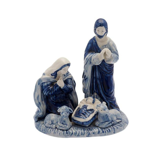 Heinen Delfts Blauw Holy family kerststal