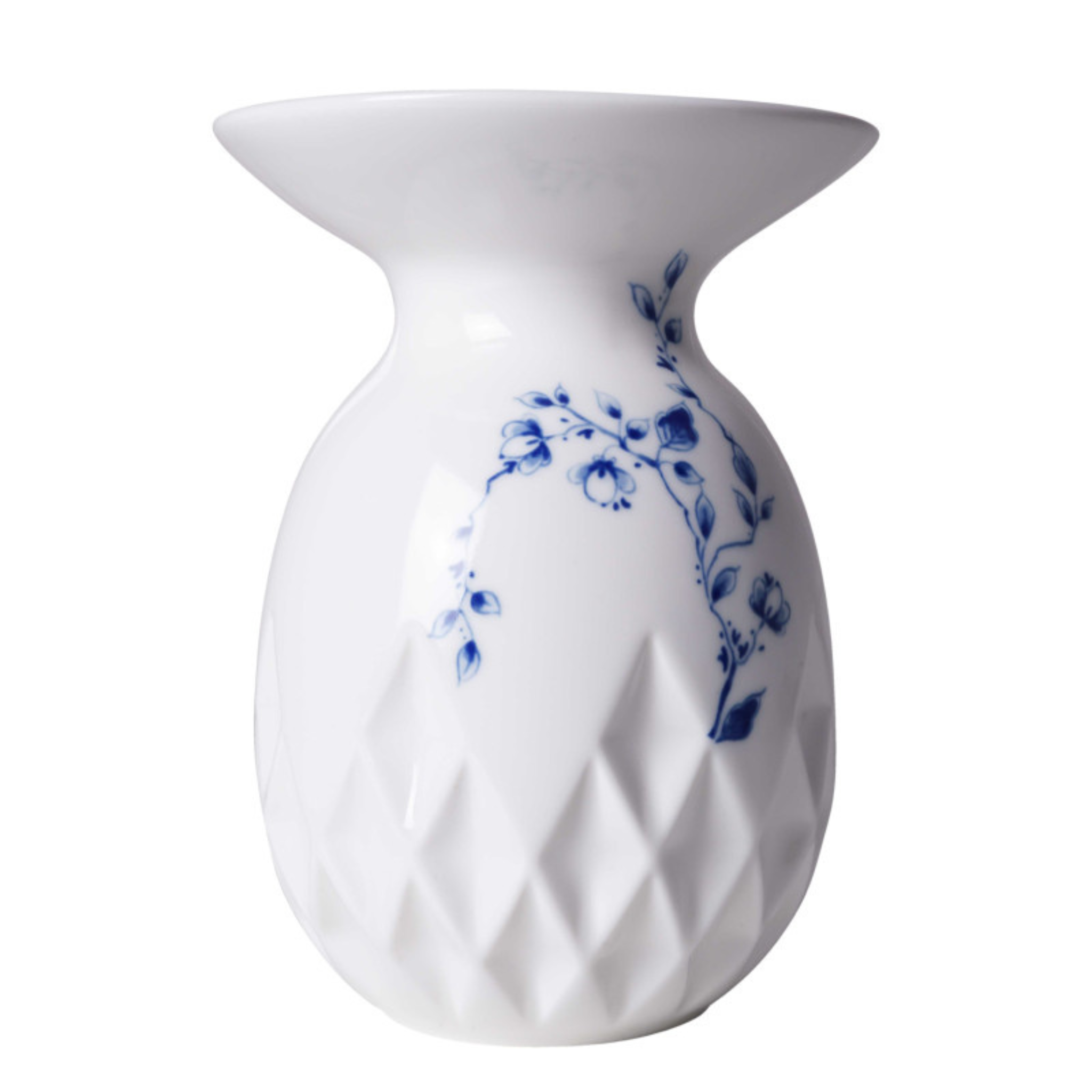 Heinen Delfts Blauw Kraagvaas Blauw Vouw 20 cm