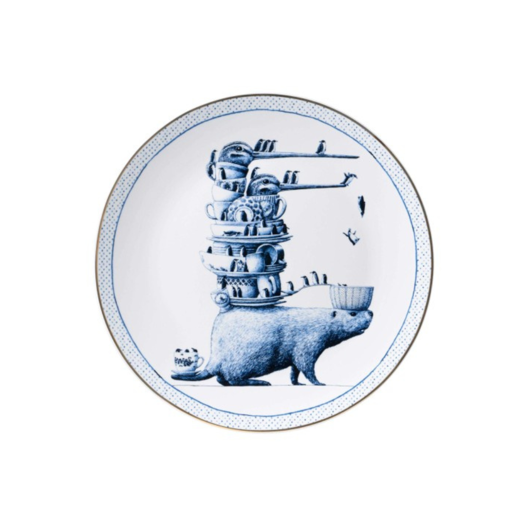 Heinen Delfts Blauw wandbord Redmer Hoekstra Bever