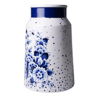 Heinen Delfts Blauw Melkbusvaas Blauwe Stip - Groot