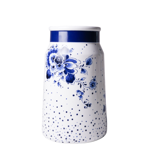 Heinen Delfts Blauwe melkbus vaas stip medium