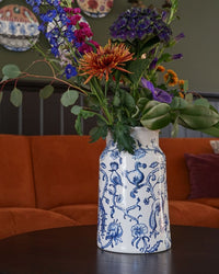 Heinen Delfts Blauw Melkbus vaas The Heritage collection - Bonte familie 30cm sfeer