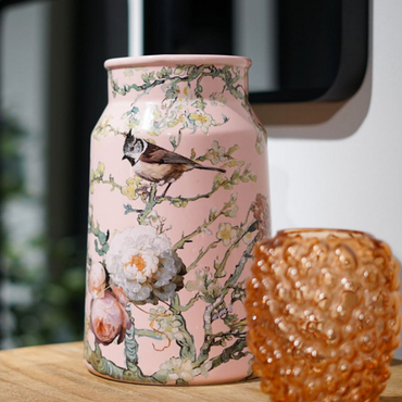 Heinen_delftsblauw_melkbus_vaas_roze_sfeer