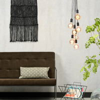 It's About Romi Snoerpendel Oslo/7lampen zwart textieldraad 150cm sfeer