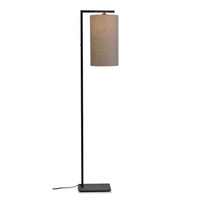 It's About Romi Vloerlamp ijzer/zwart Boston h.160cm/kap 25x45cm, donker linnen