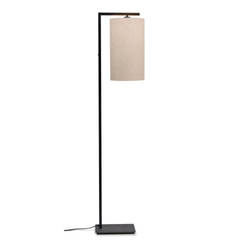 It's About Romi Vloerlamp ijzer/zwart Boston h.160cm/kap 25x45cm, licht linnen