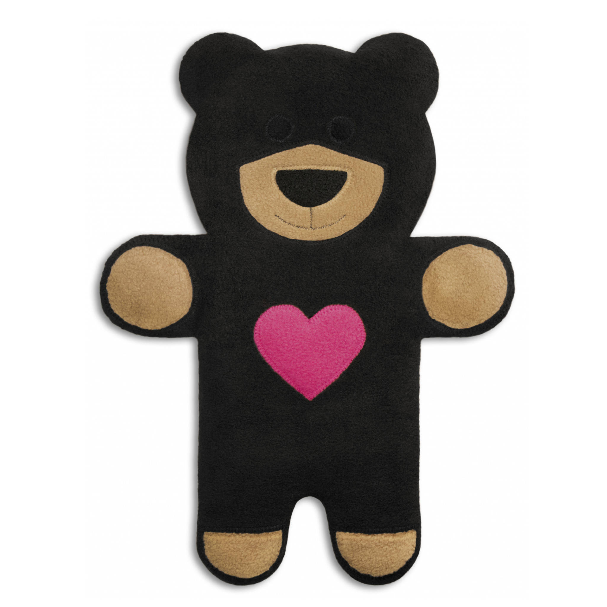 Leschi Warmtekussen Teddy de beer - Zwart/Roze