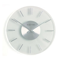 Nextime Wandklok- 26 cm - Aluminum - Glas - Stripe