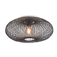 Plafonniere Cango bamboe ellips dia.60x25cm zwart