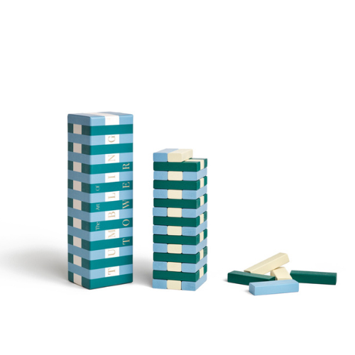 Printworks Spel Spelen - Tumbling Tower - Groen/Blauw