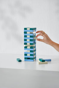 Printworks Spel Spelen - Tumbling Tower - Groen/Blauw sfeer