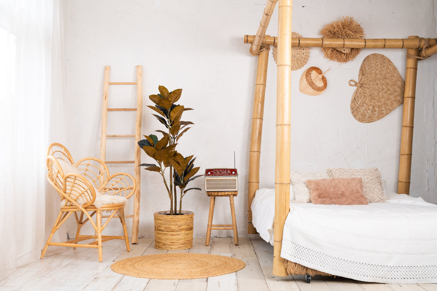 NeverLeafs Rubberboom kunstplant 140 cm - Ficus elastica met 3 stammen