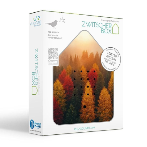 Relaxound Zwitscherbox met vogelgeluiden Golden Leaves verpakking