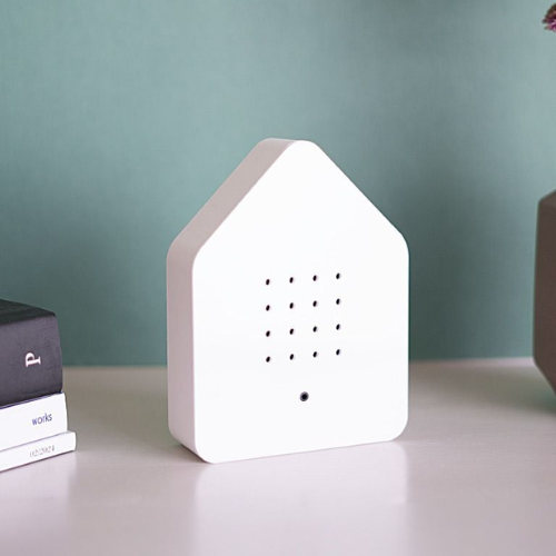 Relaxound Zwitscherbox met vogelgeluiden Classic white met blauwe achtergrond