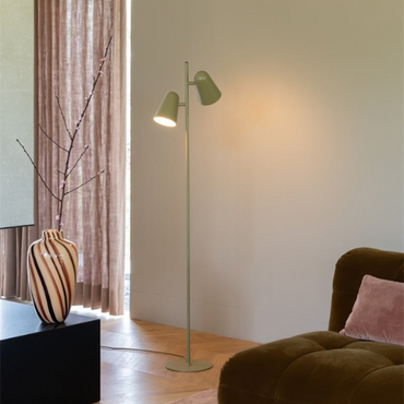 it's about RoMi Vloerlamp Salamanca 2-kap. olijfgroen