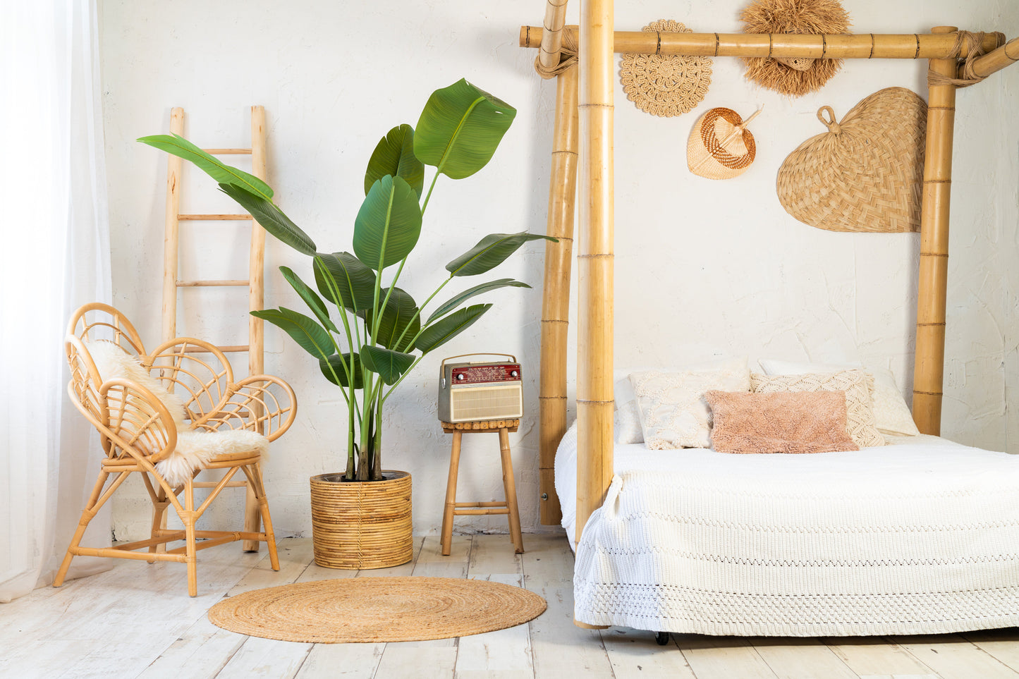 NeverLeafs künstliche Strelitzie 200 cm, realistische Haptik