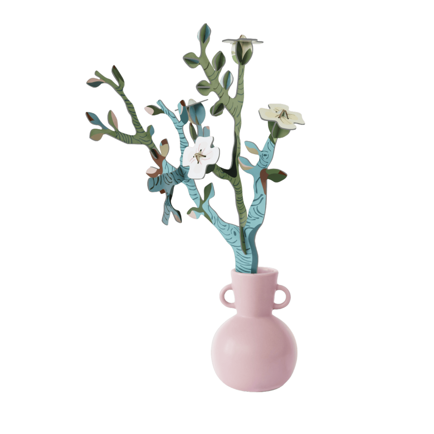 Studio ROOF 3D-boeket Van Gogh Almond Blossom van gerecycled karton in een vaas.