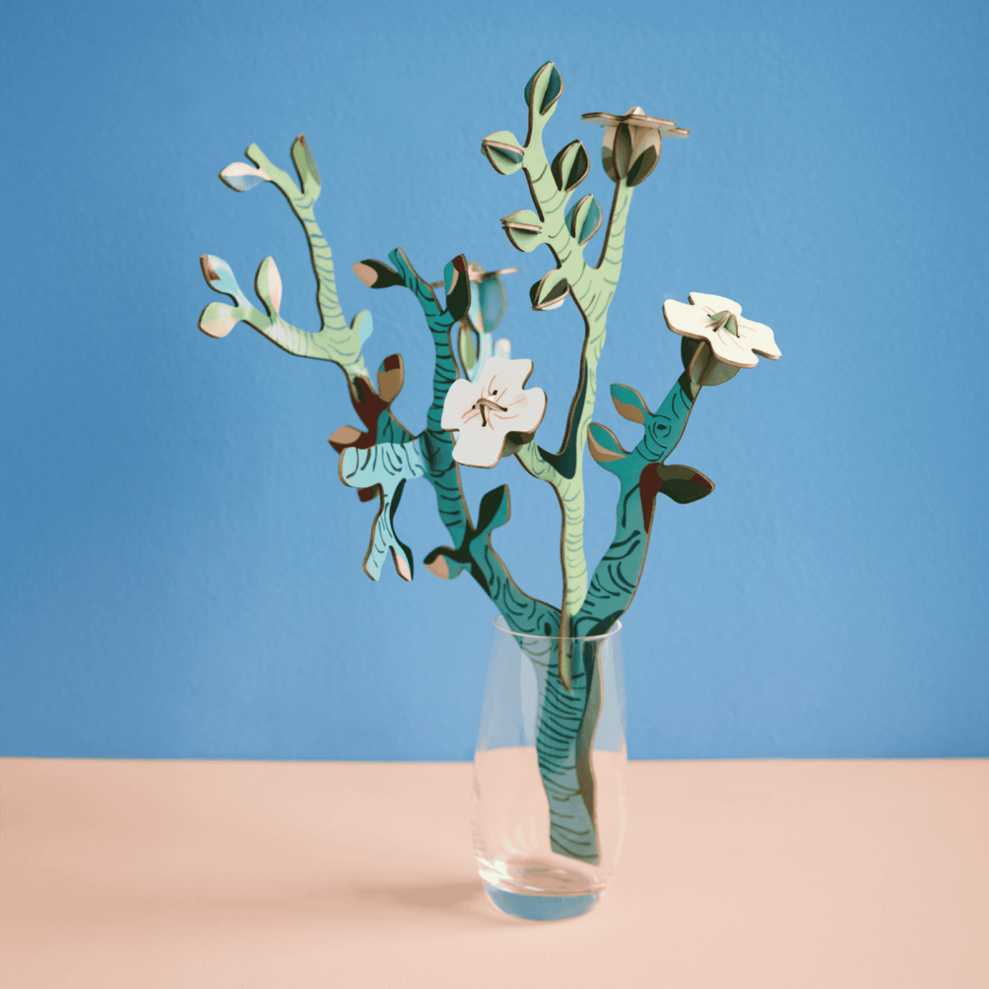 Amandelbloemsem 3D-bloemen van het Studio ROOF Van Gogh boeket bedrukt met duurzame plantaardige inkt