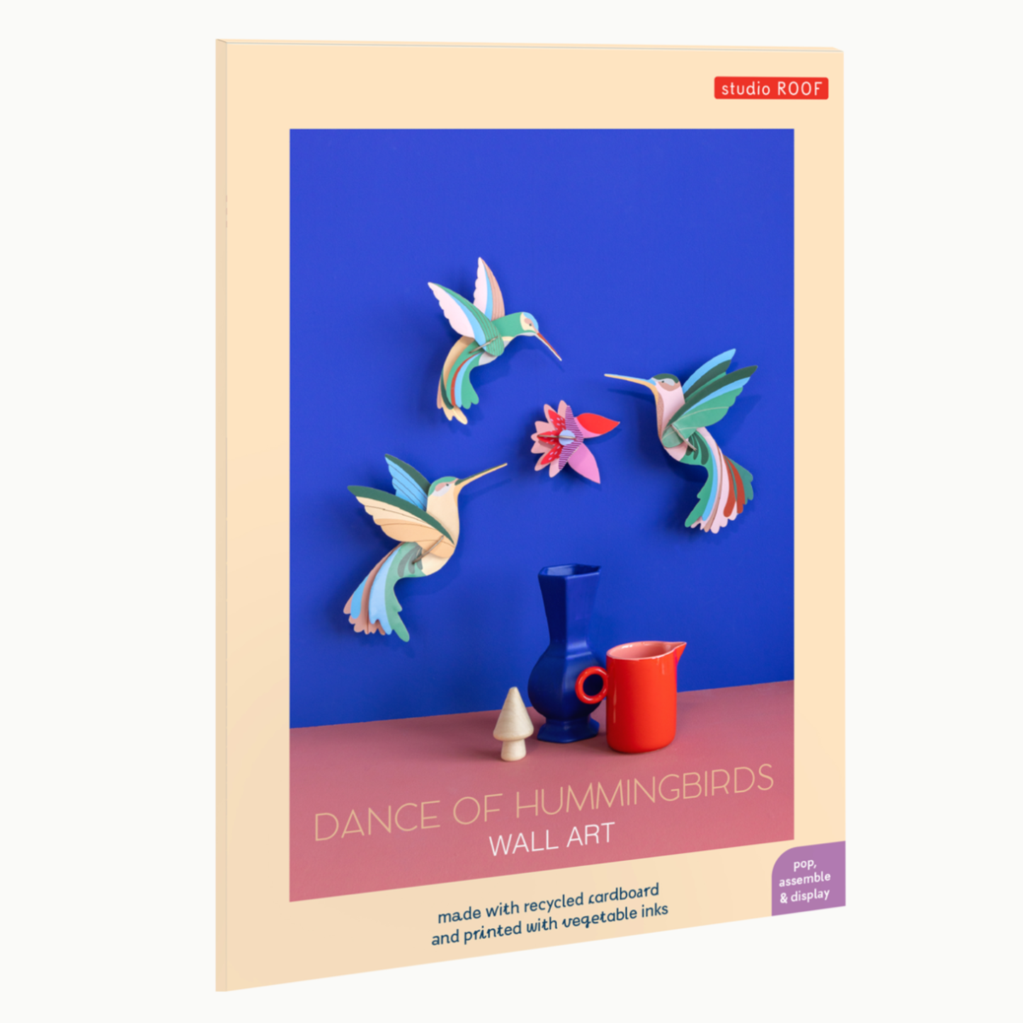 Verpakking van de 3D kartonnen vogels Dance of Hummingbirds van Studio ROOF