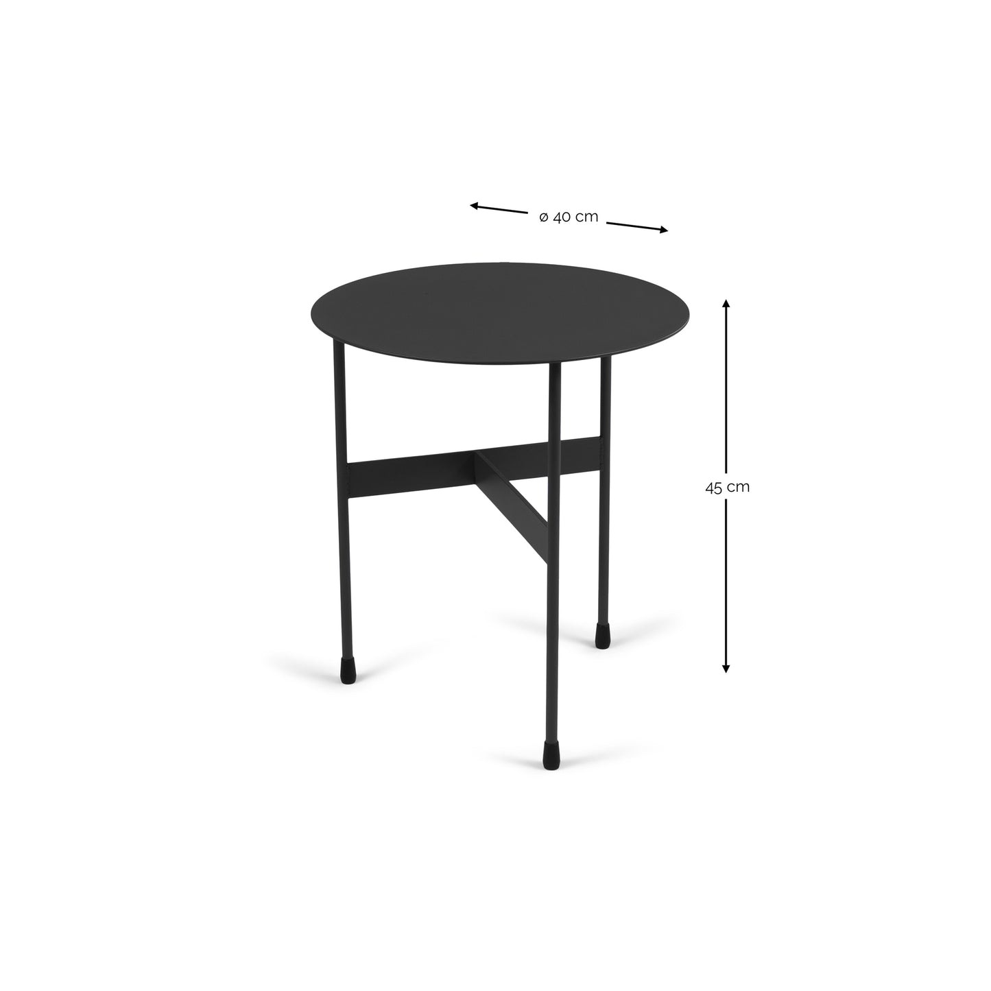 Spinder Design bijzettafel MIRA LAAG mat zwart staal